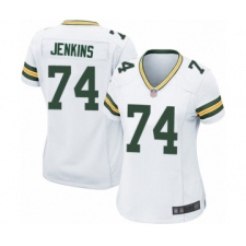 Women's Green Bay Packers #74 Elgton Jenkins Game White Football Jersey
