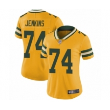 Women's Green Bay Packers #74 Elgton Jenkins Limited Gold Rush Vapor Untouchable Football Jersey