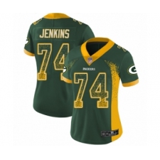 Women's Green Bay Packers #74 Elgton Jenkins Limited Green Rush Drift Fashion Football Jersey