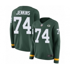 Women's Green Bay Packers #74 Elgton Jenkins Limited Green Therma Long Sleeve Football Jersey