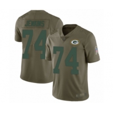 Youth Green Bay Packers #74 Elgton Jenkins Limited Olive 2017 Salute to Service Football Jersey