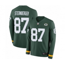 Men's Green Bay Packers #87 Jace Sternberger Limited Green Therma Long Sleeve Football Jersey