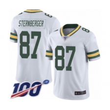 Men's Green Bay Packers #87 Jace Sternberger White Vapor Untouchable Limited Player 100th Season Football Jersey