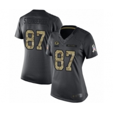 Women's Green Bay Packers #87 Jace Sternberger Limited Black 2016 Salute to Service Football Jersey