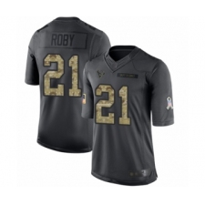 Men's Houston Texans #21 Bradley Roby Limited Black 2016 Salute to Service Football Jersey