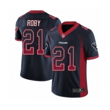 Men's Houston Texans #21 Bradley Roby Limited Navy Blue Rush Drift Fashion Football Jersey