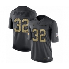 Men's Houston Texans #32 Lonnie Johnson Limited Black 2016 Salute to Service Football Jersey