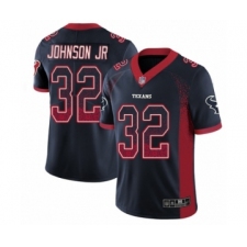Men's Houston Texans #32 Lonnie Johnson Limited Navy Blue Rush Drift Fashion Football Jersey