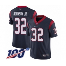 Men's Houston Texans #32 Lonnie Johnson Navy Blue Team Color Vapor Untouchable Limited Player 100th Season Football Jersey