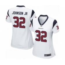 Women's Houston Texans #32 Lonnie Johnson Game White Football Jersey