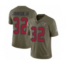 Youth Houston Texans #32 Lonnie Johnson Limited Olive 2017 Salute to Service Football Jersey
