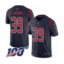 Men's Houston Texans #39 Tashaun Gipson Limited Navy Blue Rush Vapor Untouchable 100th Season Football Jersey