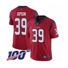 Men's Houston Texans #39 Tashaun Gipson Red Alternate Vapor Untouchable Limited Player 100th Season Football Jersey