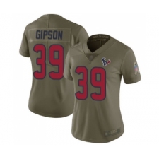 Women's Houston Texans #39 Tashaun Gipson Limited Olive 2017 Salute to Service Football Jersey
