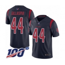 Men's Houston Texans #44 Cullen Gillaspia Limited Navy Blue Rush Vapor Untouchable 100th Season Football Jersey