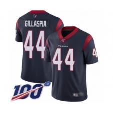 Men's Houston Texans #44 Cullen Gillaspia Navy Blue Team Color Vapor Untouchable Limited Player 100th Season Football Jersey