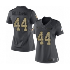 Women's Houston Texans #44 Cullen Gillaspia Limited Black 2016 Salute to Service Football Jersey