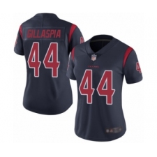 Women's Houston Texans #44 Cullen Gillaspia Limited Navy Blue Rush Vapor Untouchable Football Jersey