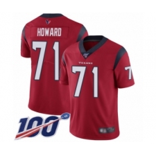 Men's Houston Texans #71 Tytus Howard Red Alternate Vapor Untouchable Limited Player 100th Season Football Jersey