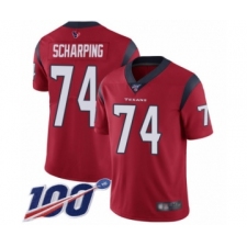Men's Houston Texans #74 Max Scharping Red Alternate Vapor Untouchable Limited Player 100th Season Football Jersey