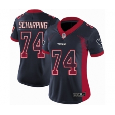 Women's Houston Texans #74 Max Scharping Limited Navy Blue Rush Drift Fashion Football Jersey
