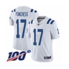 Men's Indianapolis Colts #17 Devin Funchess White Vapor Untouchable Limited Player 100th Season Football Jersey