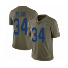 Men's Indianapolis Colts #34 Rock Ya-Sin Limited Olive 2017 Salute to Service Football Jersey