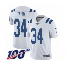 Men's Indianapolis Colts #34 Rock Ya-Sin White Vapor Untouchable Limited Player 100th Season Football Jersey