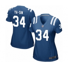Women's Indianapolis Colts #34 Rock Ya-Sin Game Royal Blue Team Color Football Jersey