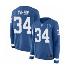 Women's Indianapolis Colts #34 Rock Ya-Sin Limited Blue Therma Long Sleeve Football Jersey