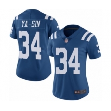 Women's Indianapolis Colts #34 Rock Ya-Sin Limited Royal Blue Rush Vapor Untouchable Football Jersey