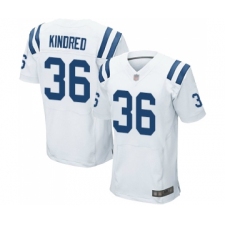 Men's Indianapolis Colts #36 Derrick Kindred Elite White Football Jersey