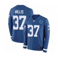 Men's Indianapolis Colts #37 Khari Willis Limited Blue Therma Long Sleeve Football Jersey