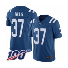 Men's Indianapolis Colts #37 Khari Willis Royal Blue Team Color Vapor Untouchable Limited Player 100th Season Football Jersey