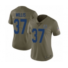 Women's Indianapolis Colts #37 Khari Willis Limited Olive 2017 Salute to Service Football Jersey