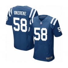 Men's Indianapolis Colts #58 Bobby Okereke Elite Royal Blue Team Color Football Jersey