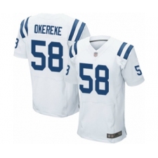 Men's Indianapolis Colts #58 Bobby Okereke Elite White Football Jersey