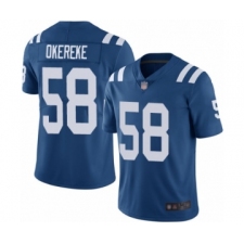 Men's Indianapolis Colts #58 Bobby Okereke Royal Blue Team Color Vapor Untouchable Limited Player Football Jersey