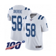 Men's Indianapolis Colts #58 Bobby Okereke White Vapor Untouchable Limited Player 100th Season Football Jersey