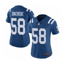 Women's Indianapolis Colts #58 Bobby Okereke Royal Blue Team Color Vapor Untouchable Limited Player Football Jersey