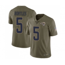 Men's Los Angeles Rams #5 Blake Bortles Limited Olive 2017 Salute to Service Football Jersey
