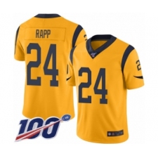 Men's Los Angeles Rams #24 Taylor Rapp Limited Gold Rush Vapor Untouchable 100th Season Football Jersey