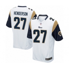 Men's Los Angeles Rams #27 Darrell Henderson Game White Football Jersey