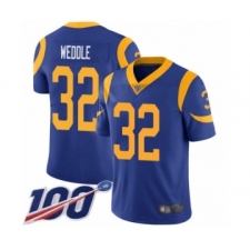 Men's Los Angeles Rams #32 Eric Weddle Royal Blue Alternate Vapor Untouchable Limited Player 100th Season Football Jersey