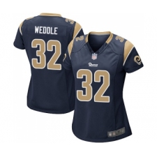 Women's Los Angeles Rams #32 Eric Weddle Game Navy Blue Team Color Football Jersey