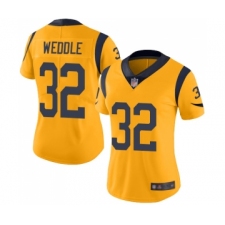 Women's Los Angeles Rams #32 Eric Weddle Limited Gold Rush Vapor Untouchable Football Jersey