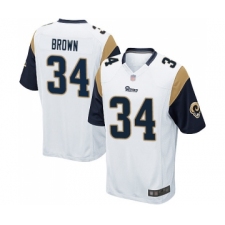 Men's Los Angeles Rams #34 Malcolm Brown Game White Football Jersey