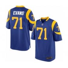 Men's Los Angeles Rams #71 Bobby Evans Game Royal Blue Alternate Football Jersey