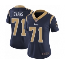 Women's Los Angeles Rams #71 Bobby Evans Navy Blue Team Color Vapor Untouchable Limited Player Football Jersey