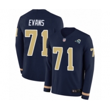 Youth Los Angeles Rams #71 Bobby Evans Limited Navy Blue Therma Long Sleeve Football Jersey